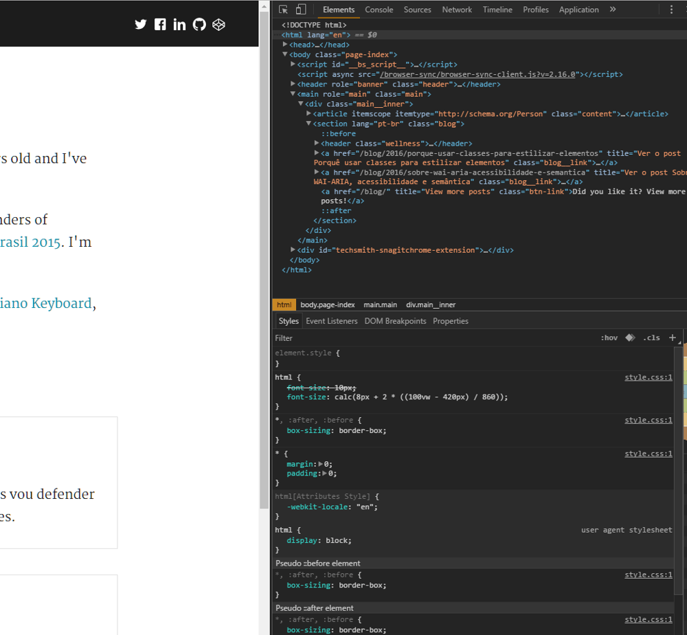 Tema escuro do DevTools no Chrome
